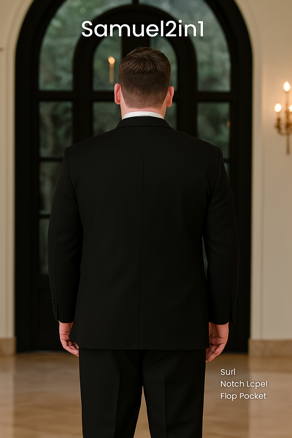 新しく仕立てられた黒のスーツ、プラスサイズ(3XL~6XL)