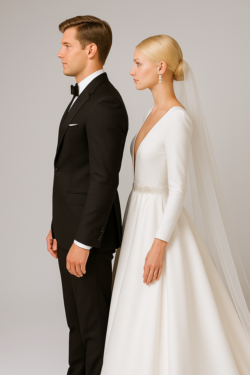 สูทเจ้าบ่าวสีดำคลาสสิก เช่าตัดใหม่ | Classic Black Groom Tuxedo for Rent