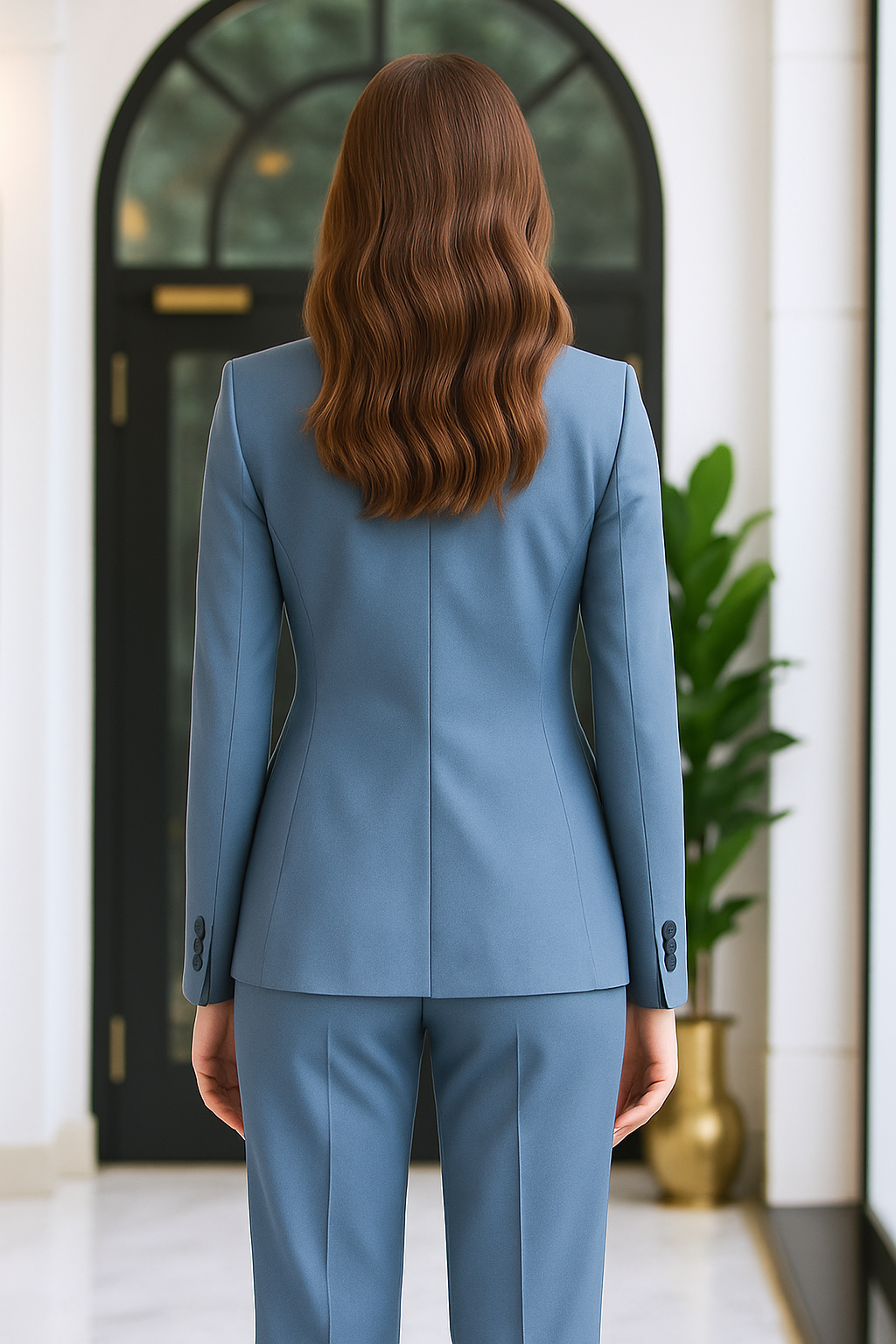 สูทผู้หญิงสีฟ้าอ่อน สั่งตัด (Made to Order) | Dress Co Rental