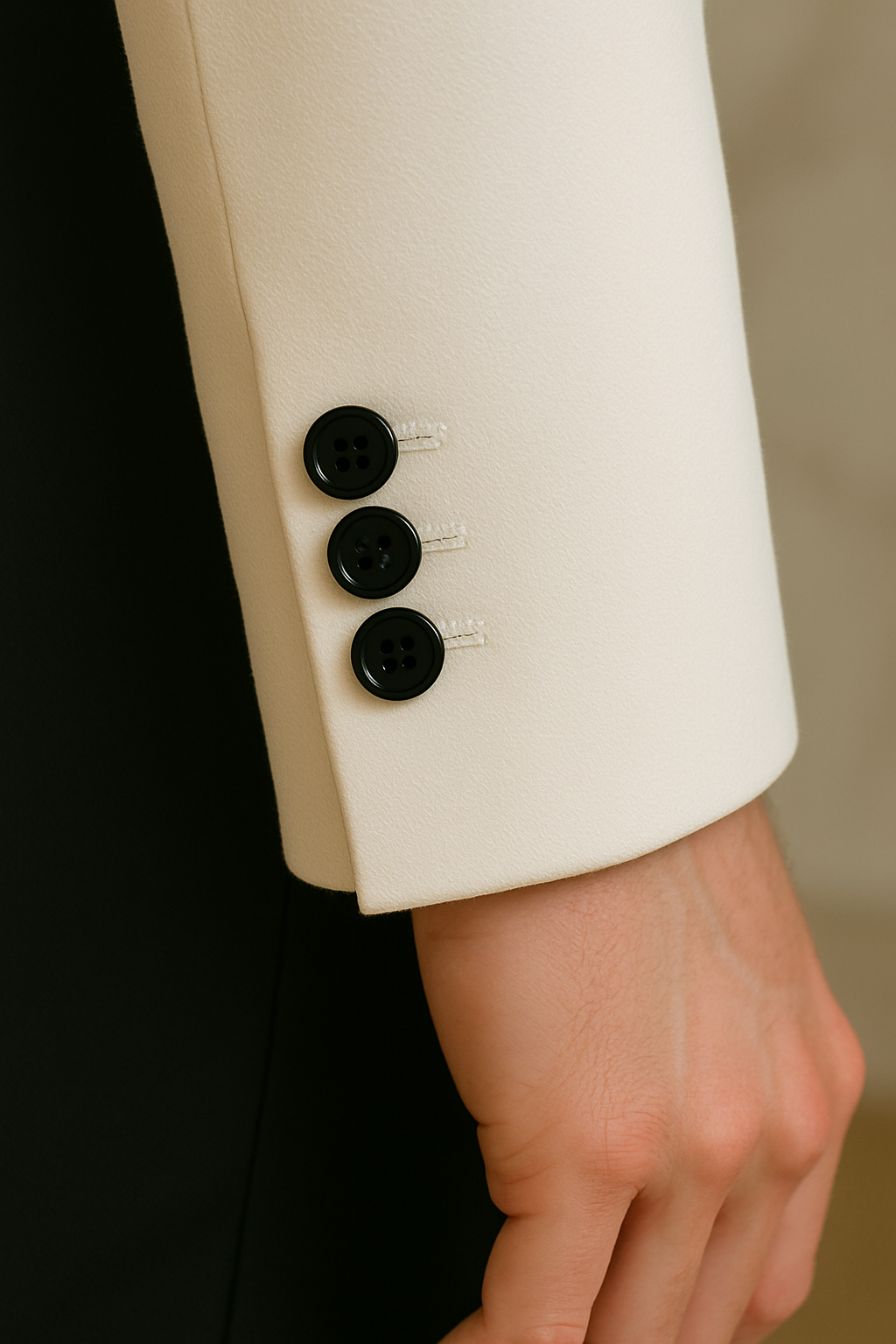 A very neat white and black groom's suit, newly tailored for rent | White & Black Tuxedo for Groom (Made-to-Rent)