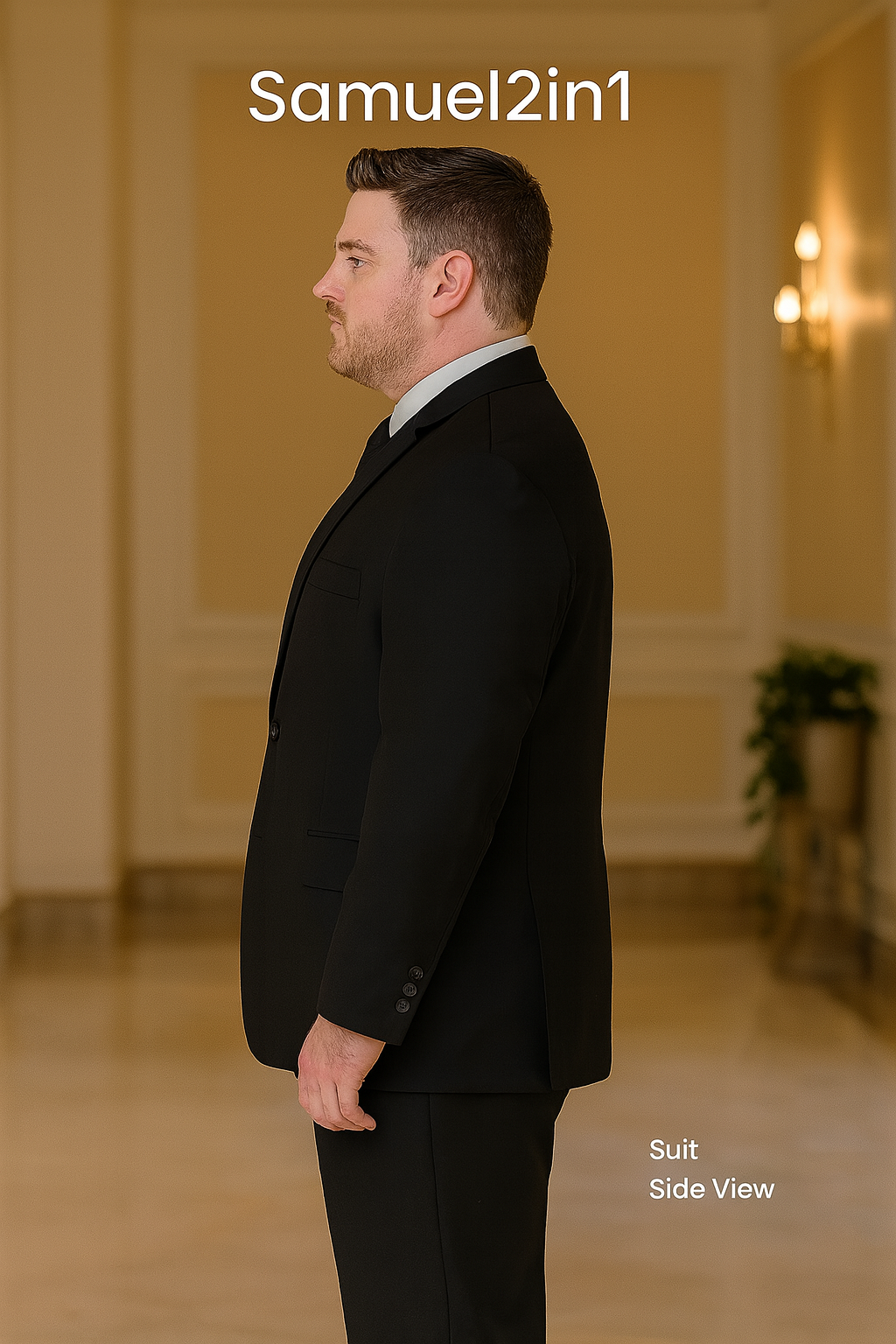 新しく仕立てられた黒のスーツ、プラスサイズ(3XL~6XL)