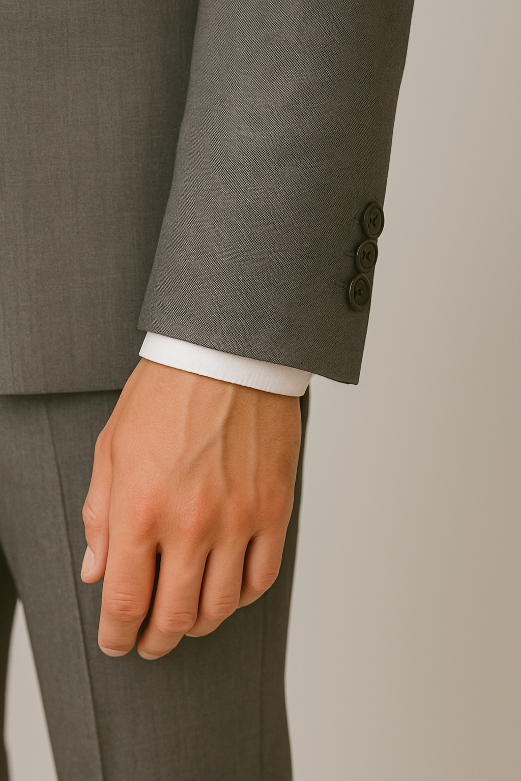 สูทเจ้าบ่าวเช่าตัดใหม่ สีเทาเข้มทรงหรู | Classic Grey Groom Suit for Rent