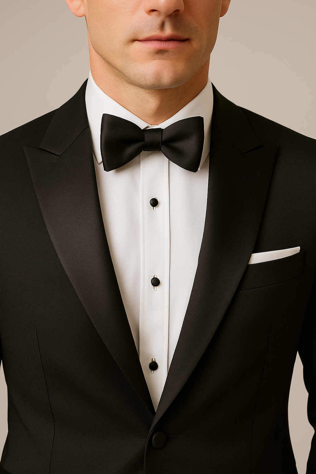 สูทเจ้าบ่าวสีดำคลาสสิก เช่าตัดใหม่ | Classic Black Groom Tuxedo for Rent