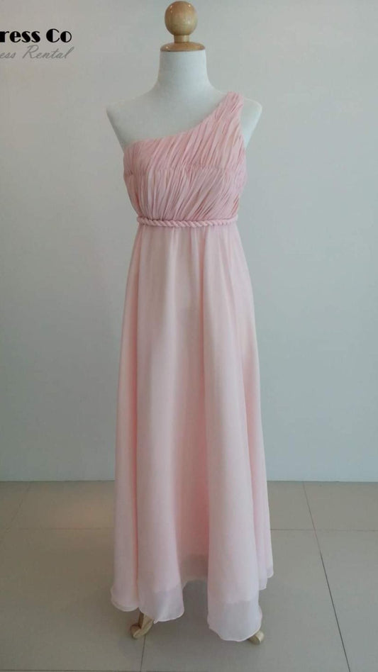 Pleated One-Shoulder Dress