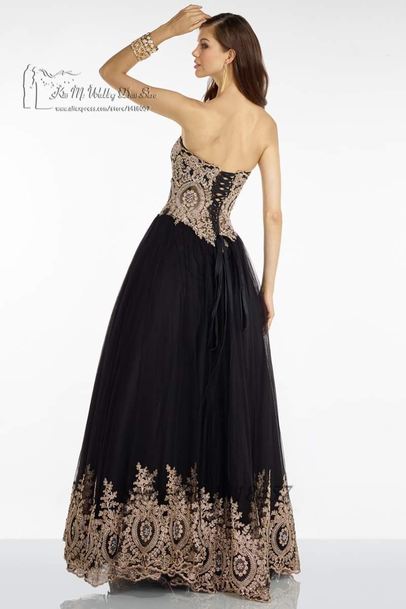 Black Vintage Floral Gown