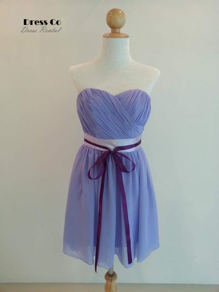 เดรสคอหัวใจสีม่วงอ่อน | Lavender Sweetheart Dress