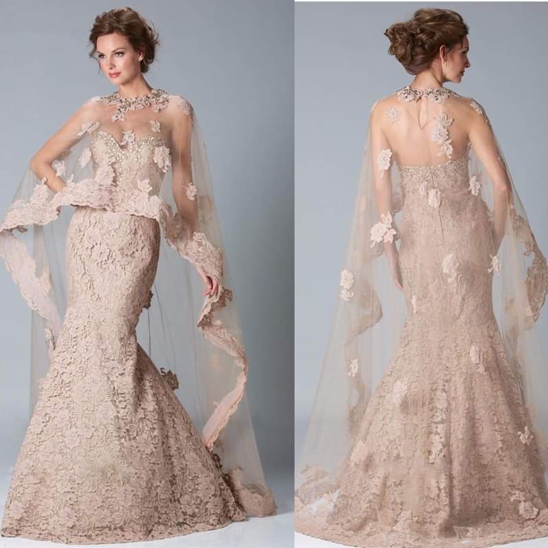 Nude Lace Luxury Gown