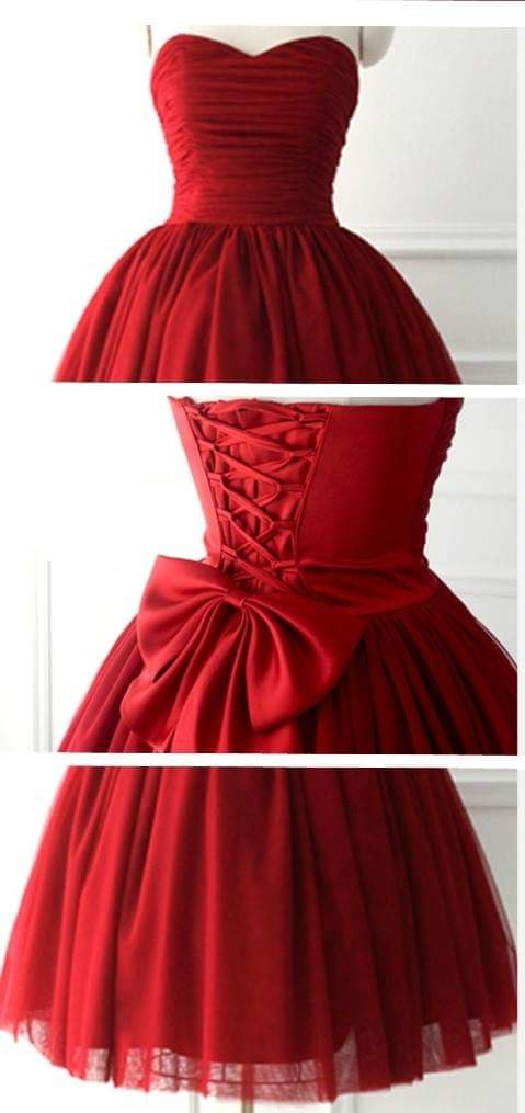 เดรสแดงพองฟู / Red Tulle Party Dress