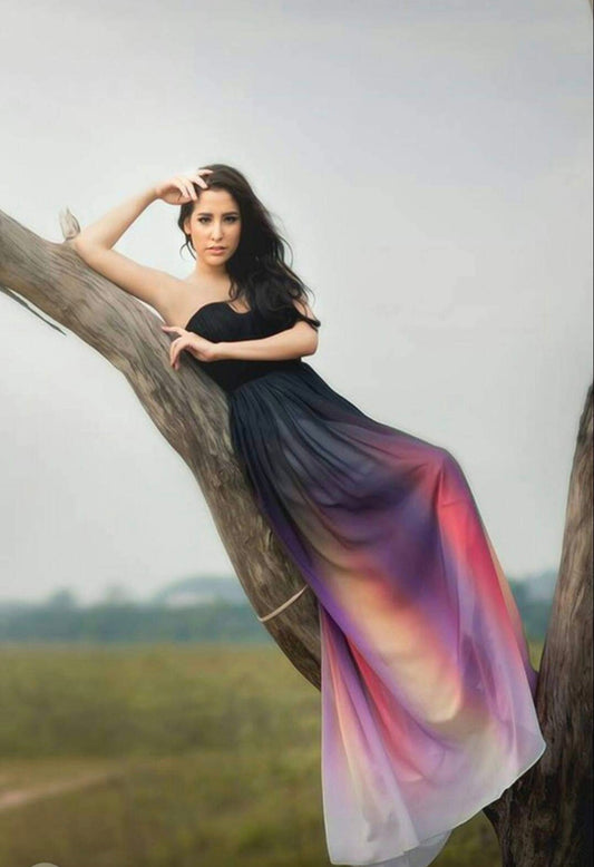 Customer wearing evening dress – Customer Review