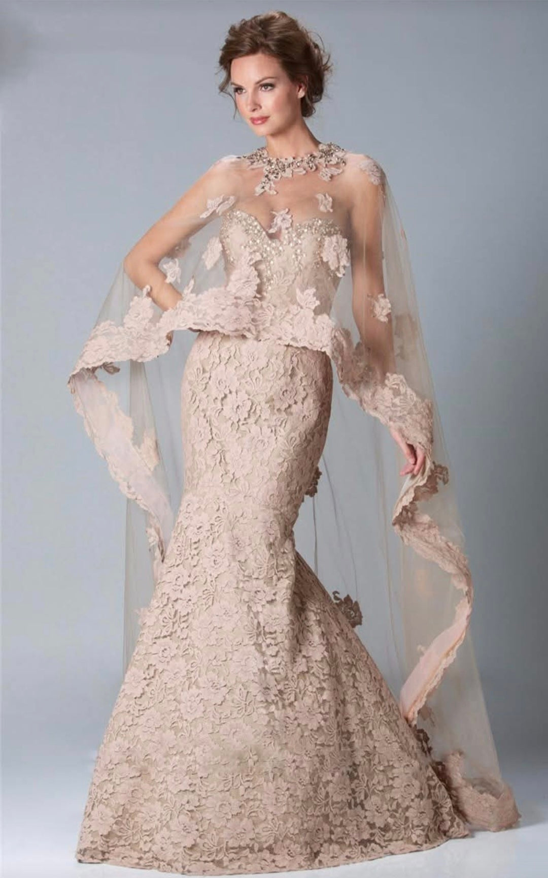 Nude Lace Luxury Gown