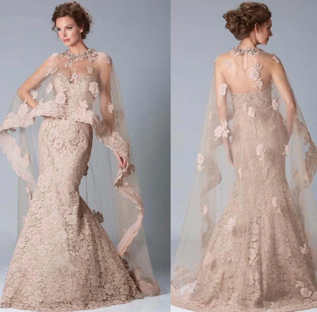 Nude Lace Luxury Gown