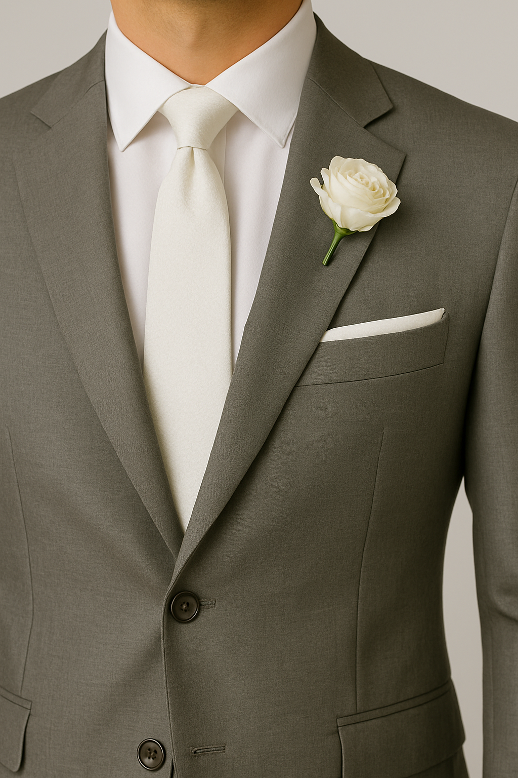 Newly tailored dark grey groom suit for rent | Classic Grey Groom Suit for Rent