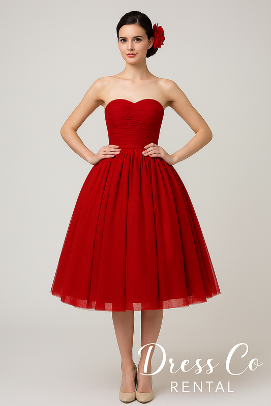 Red Tulle Party Dress