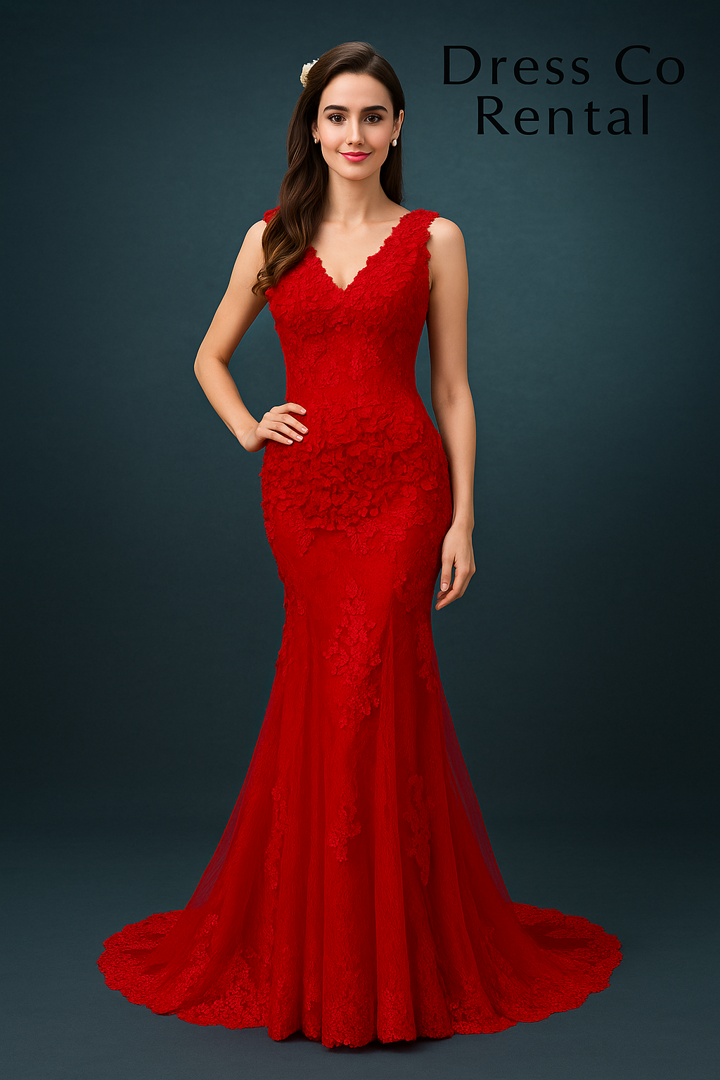 Red Mermaid Gown / Red fishtail long evening gown