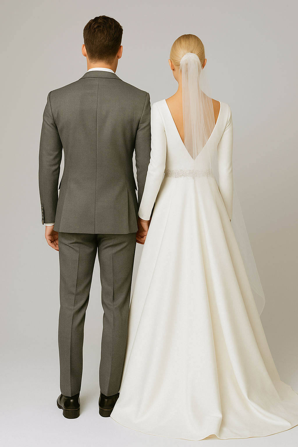 Newly tailored dark grey groom suit for rent | Classic Grey Groom Suit for Rent