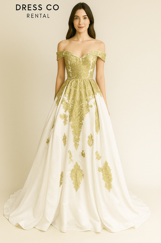 Gold Embroidered Princess Gown