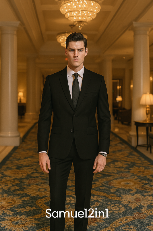 สูทดำคลาสสิกสำหรับมืออาชีพ | Classic Black Business Suit – Samuel2in1