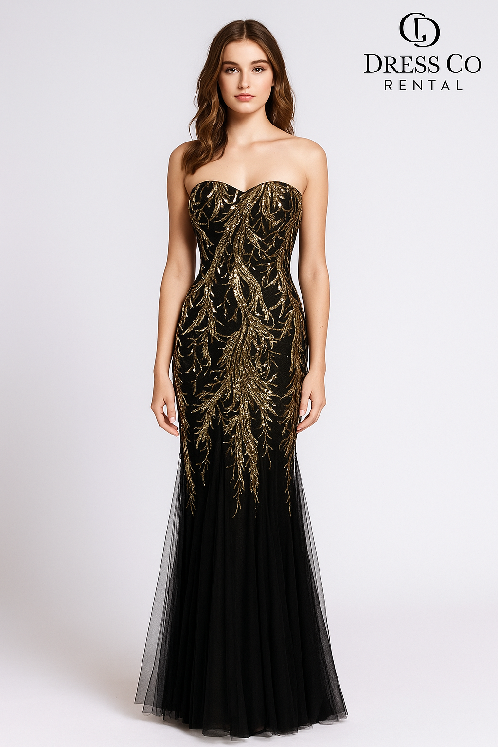 Mermaid Gold Sequins Evening Dress