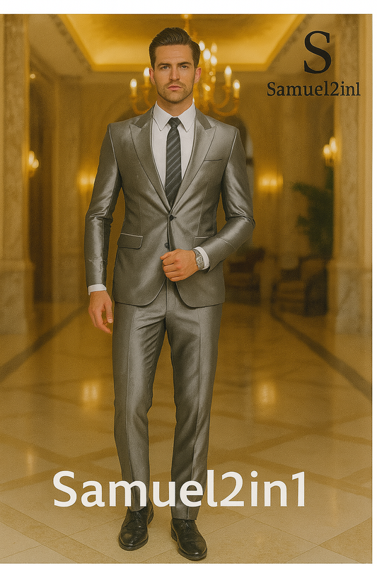 สูทสีเทาเงินเรียบหรู | Silver Gray Modern Suit