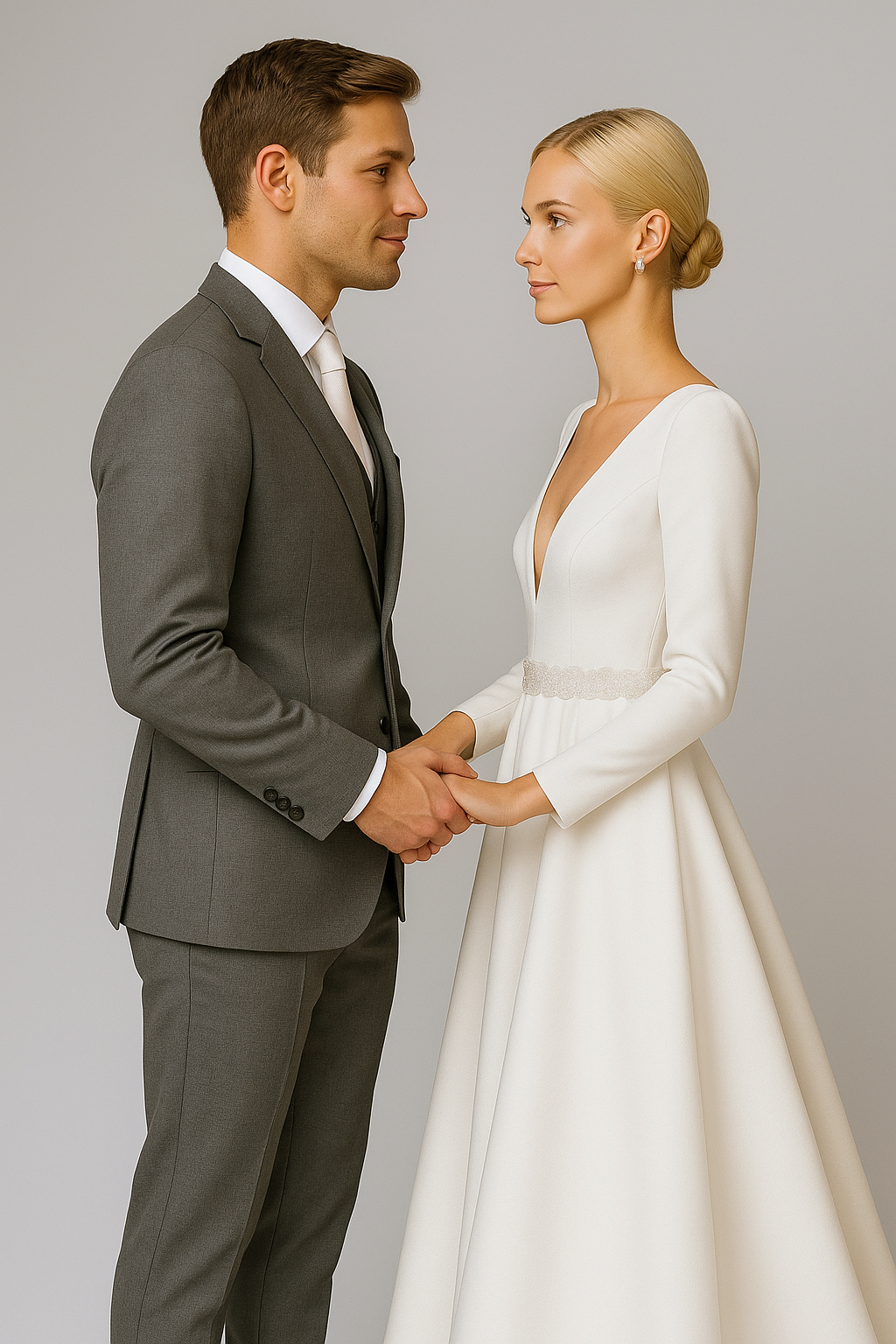 Newly tailored dark grey groom suit for rent | Classic Grey Groom Suit for Rent