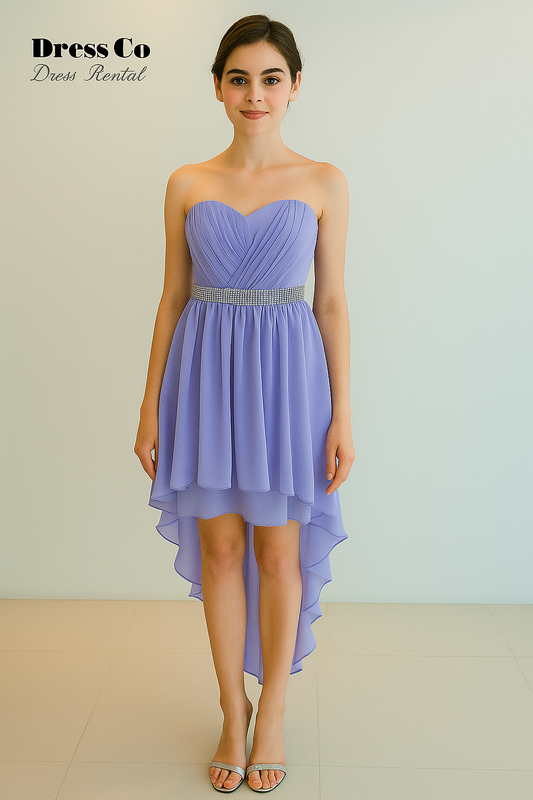 เดรสสีม่วงลาเวนเดอร์ทรงเลเยอร์ | Lavender Layered Dress with Belt