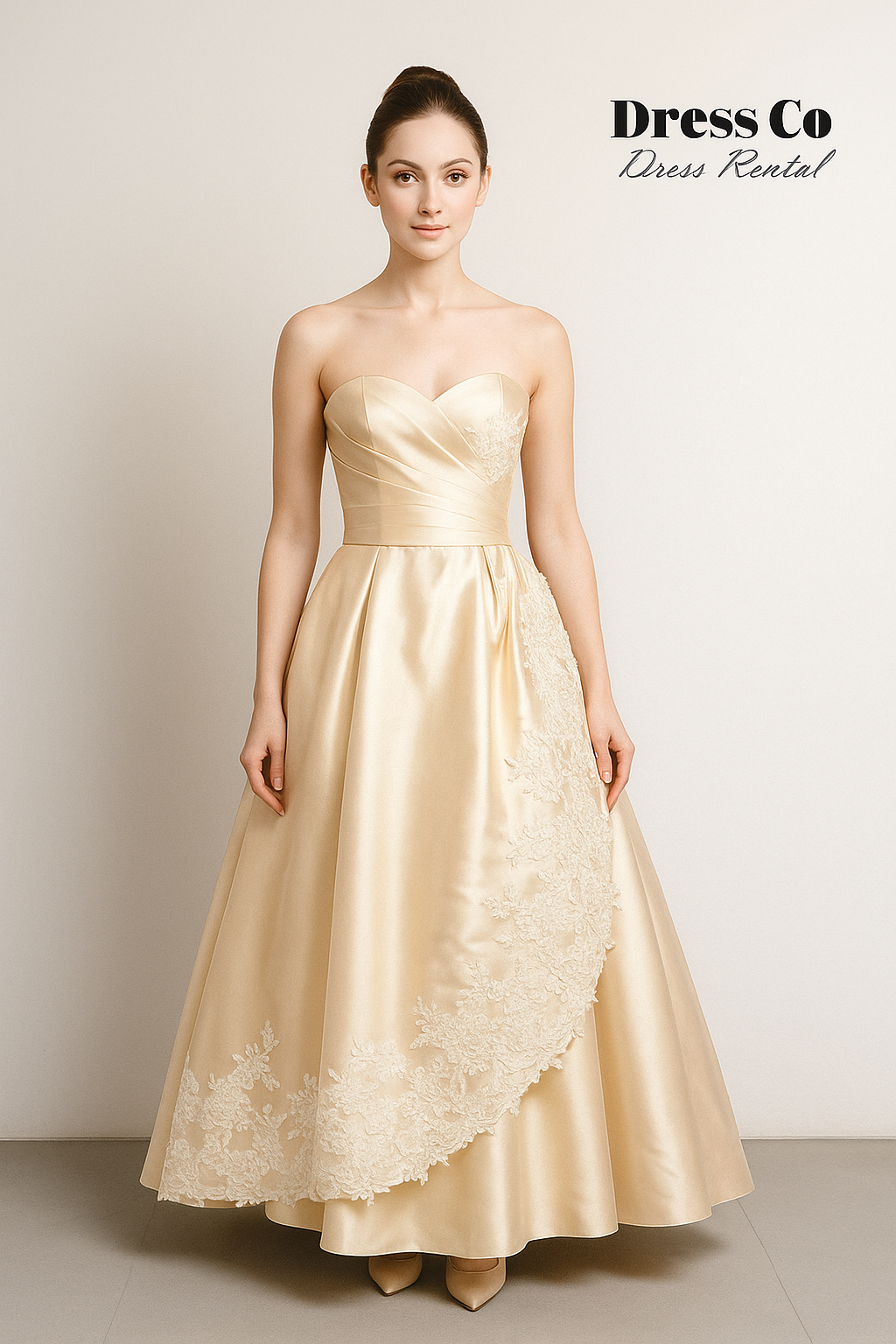 Luxurious embroidered lace dress