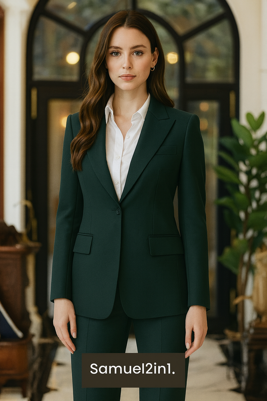 สูทผู้หญิงสีเขียวเข้ม สั่งตัด (Made to Order) | Dress Co Rental
