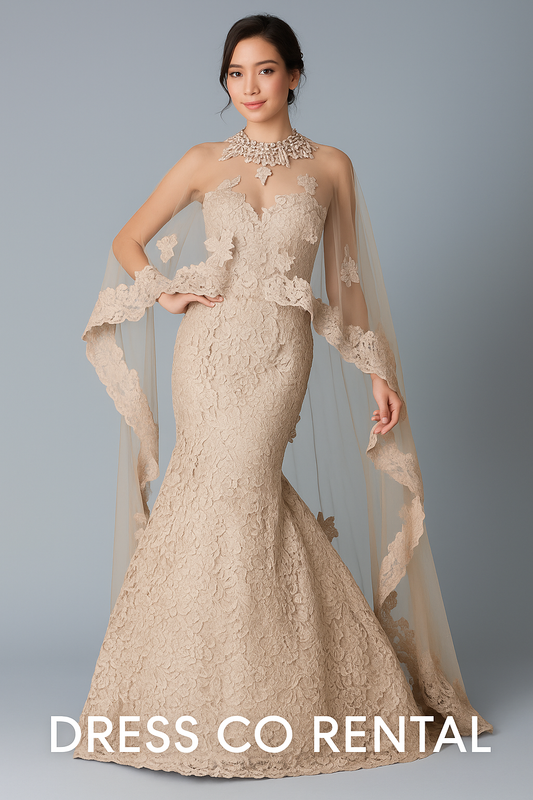 Nude Lace Luxury Gown