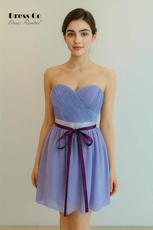เดรสคอหัวใจสีม่วงอ่อน | Lavender Sweetheart Dress